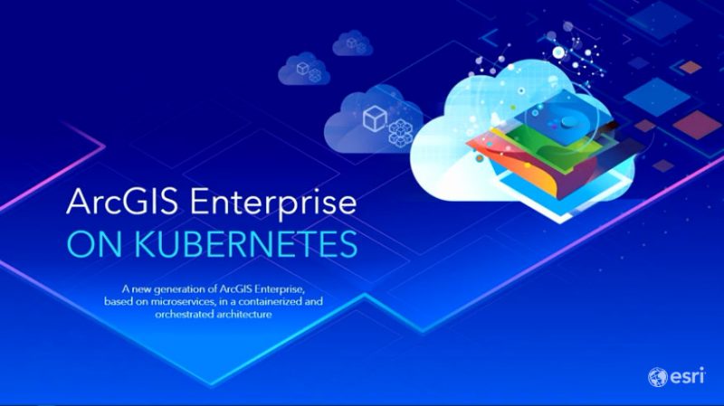 Рис. 1. ArcGIS Enterprise на платформе Kubernetes для развертывания многопользовательской ГИС на основе ArcGIS Enterprise.